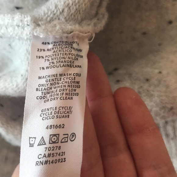 LOFT Grey Mock Neck Color Block Striped Tunic Sweater - Picture 4 of 10